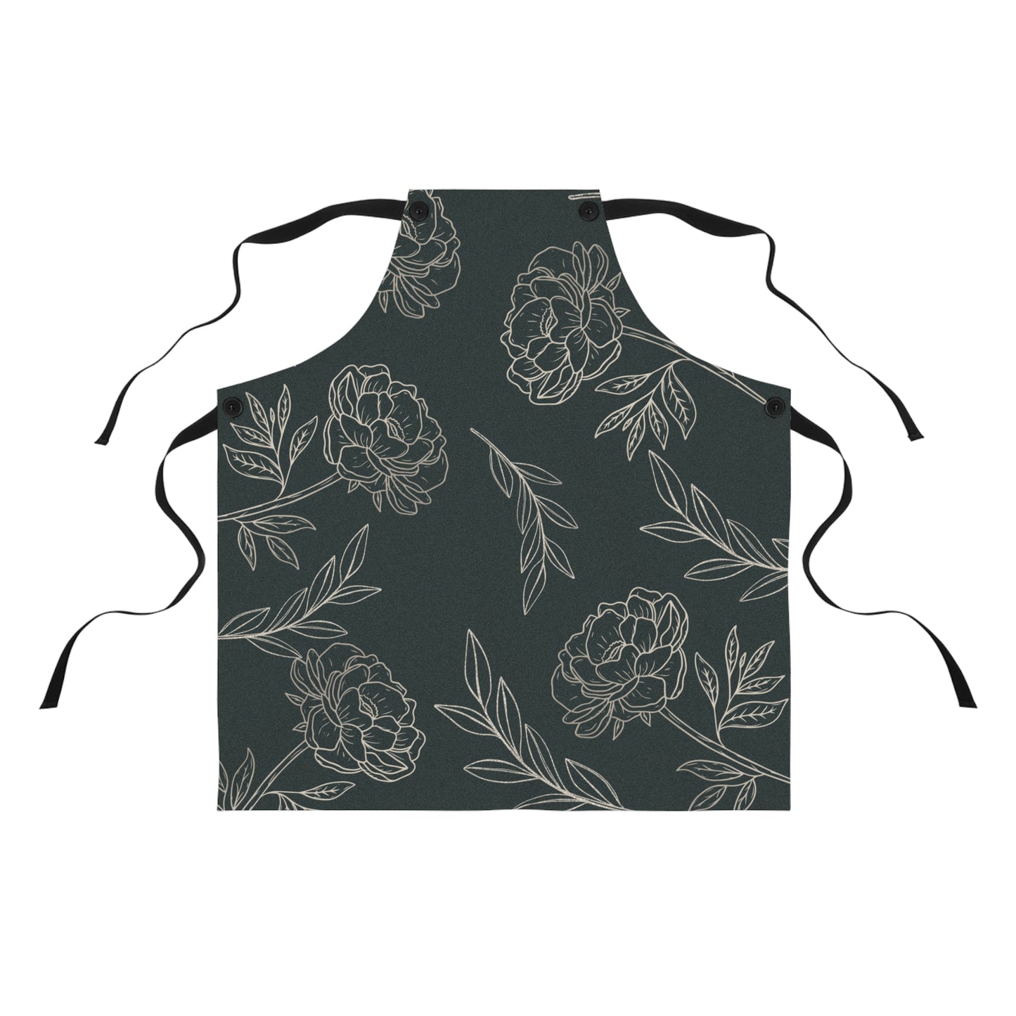 Dark Green Peony Apron – Soft Peony Design - PUREKIND