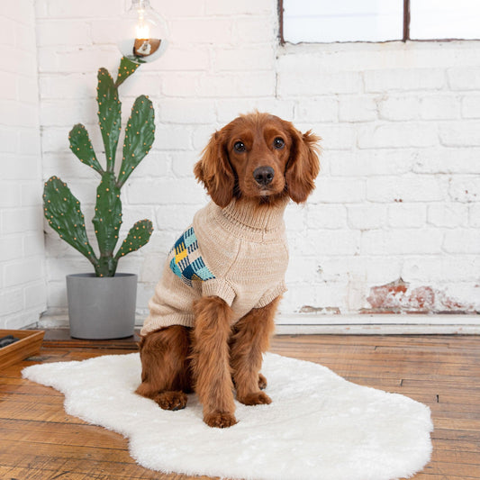 Winter Sailor Dog Sweater – Oatmeal Mix Cozy Knit Design - Purekind Living
