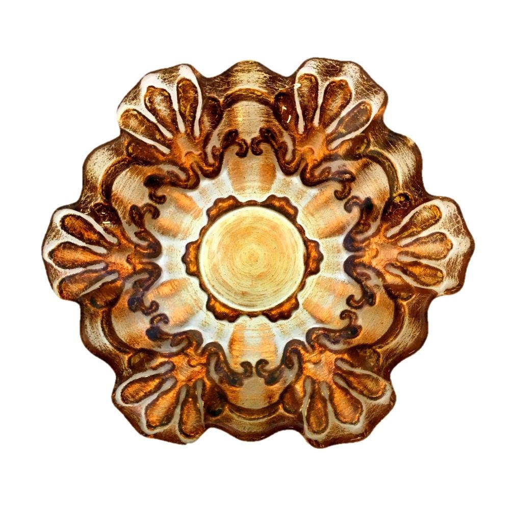 Jumbo Hand-Gilded Cup & Saucer Set – Copper & Clear Glass (Set of 2) - Purekind Living