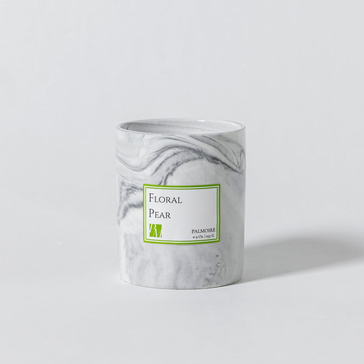 Floral Pear Soy Wax Candle – 9oz Hand-Poured in Elegant Marbled Jar - Purekind Living