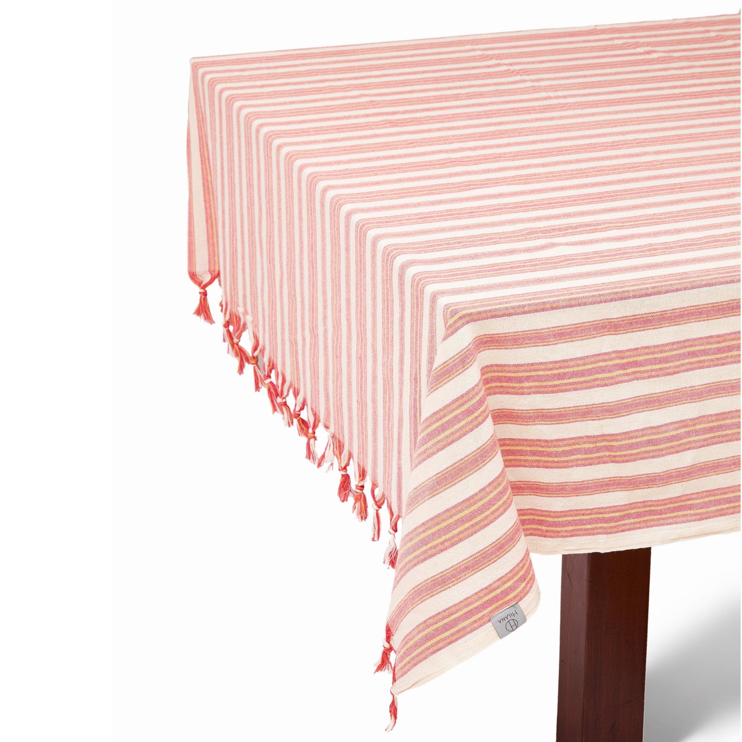 Andana Magenta Striped Tablecloth Set – Eco-Friendly Linen - Purekind Living