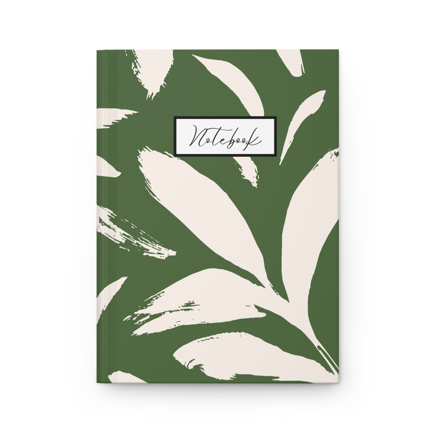 Thyme green and cream botanical notebook with minimalist black font