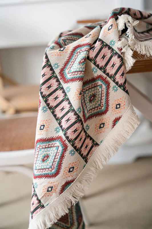 Close-up detail of woven diamond pattern