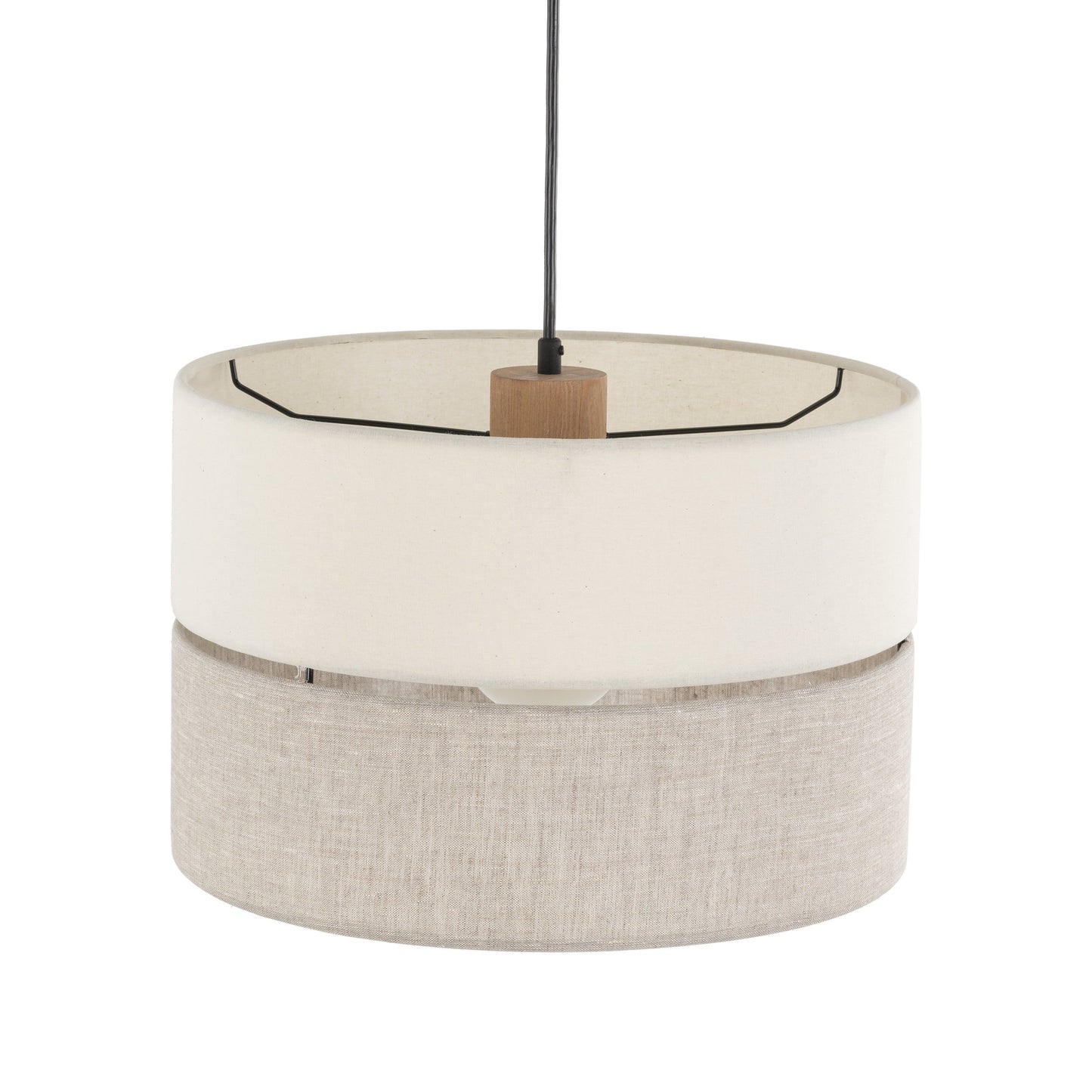 ECO pendant light top interior view showing wood accent