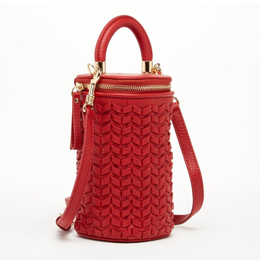 Elsa Red Basket Weave Leather Bag – Bold & Chic by SUSU - Purekind Living