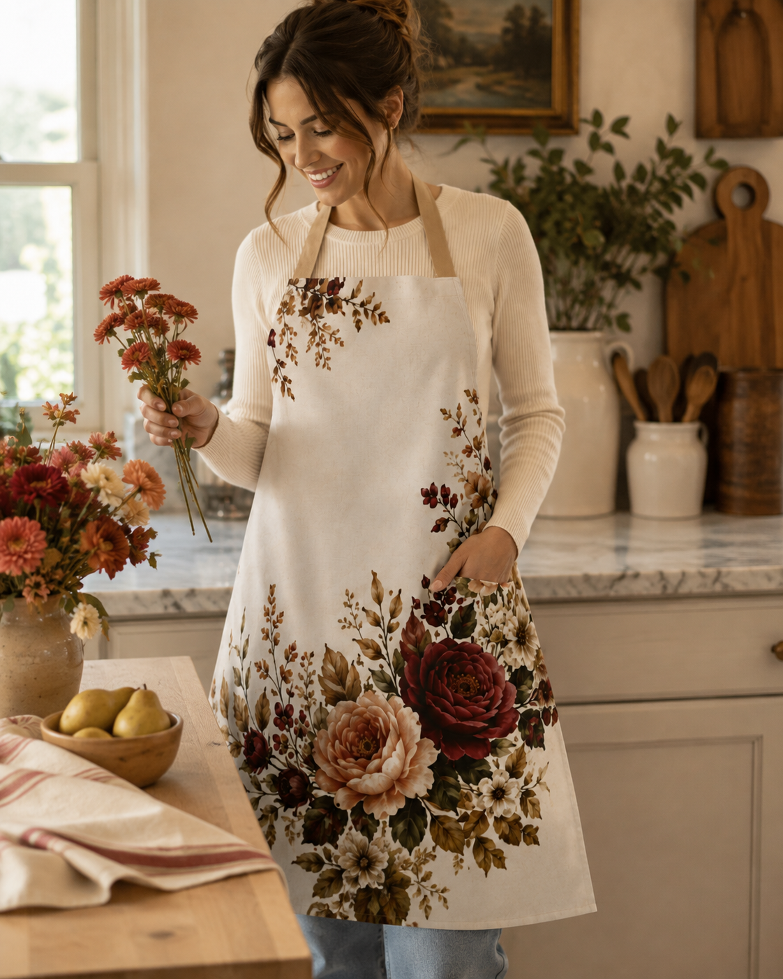 Fall Floral Garden Apron