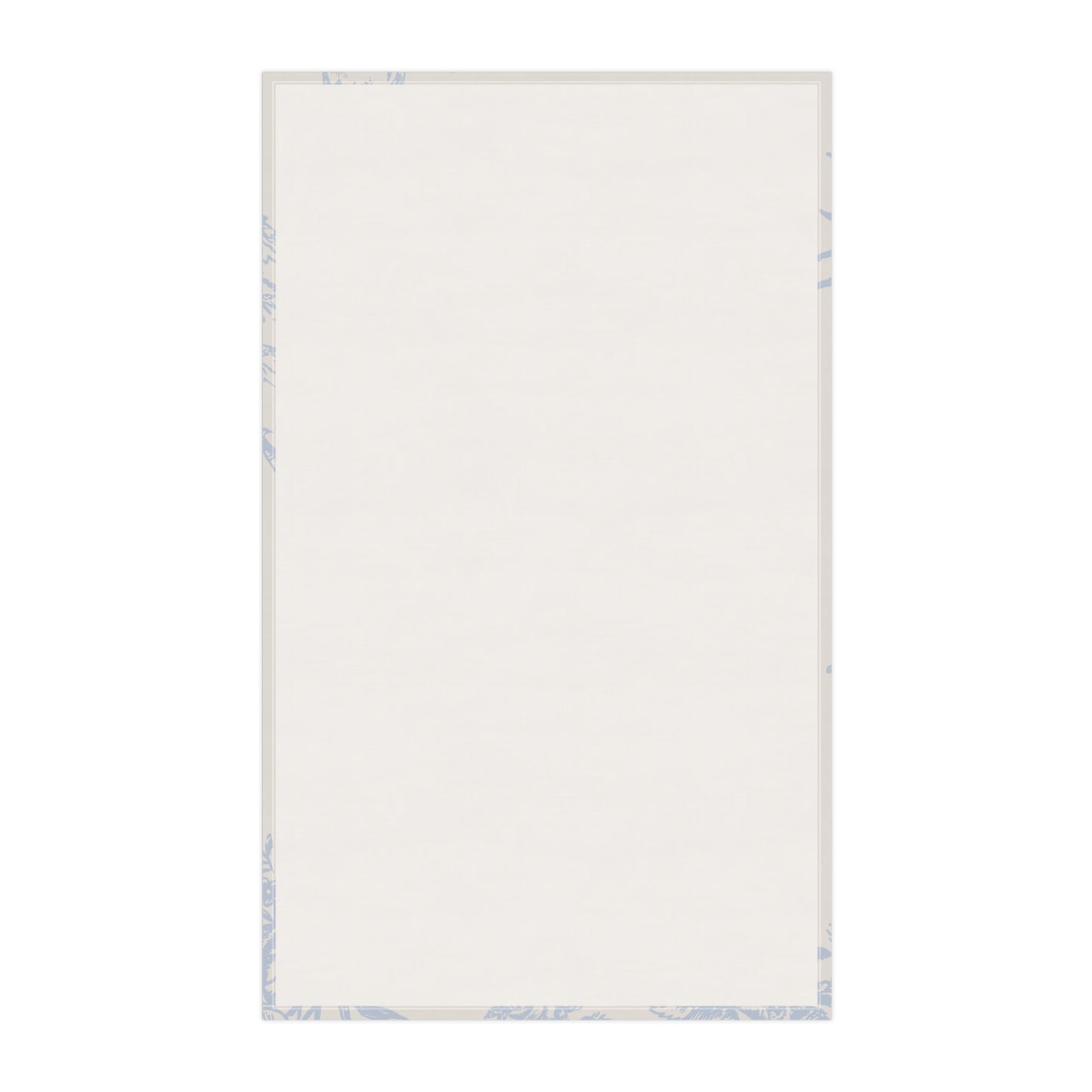Back side of cream tea towel on a white background