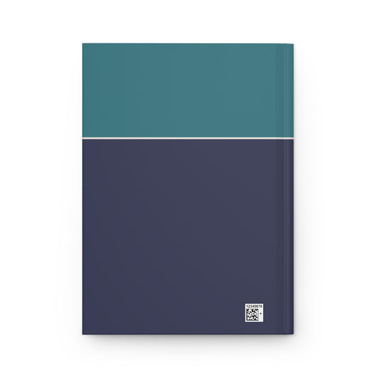 Modern Blue & Navy Colorblock Journal – 150 Lined Pages