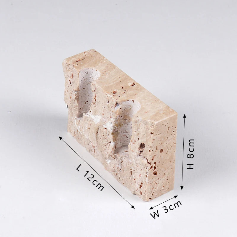 Handcrafted Travertine Taper Candle Holder – Smooth or Raw Finish - PUREKIND