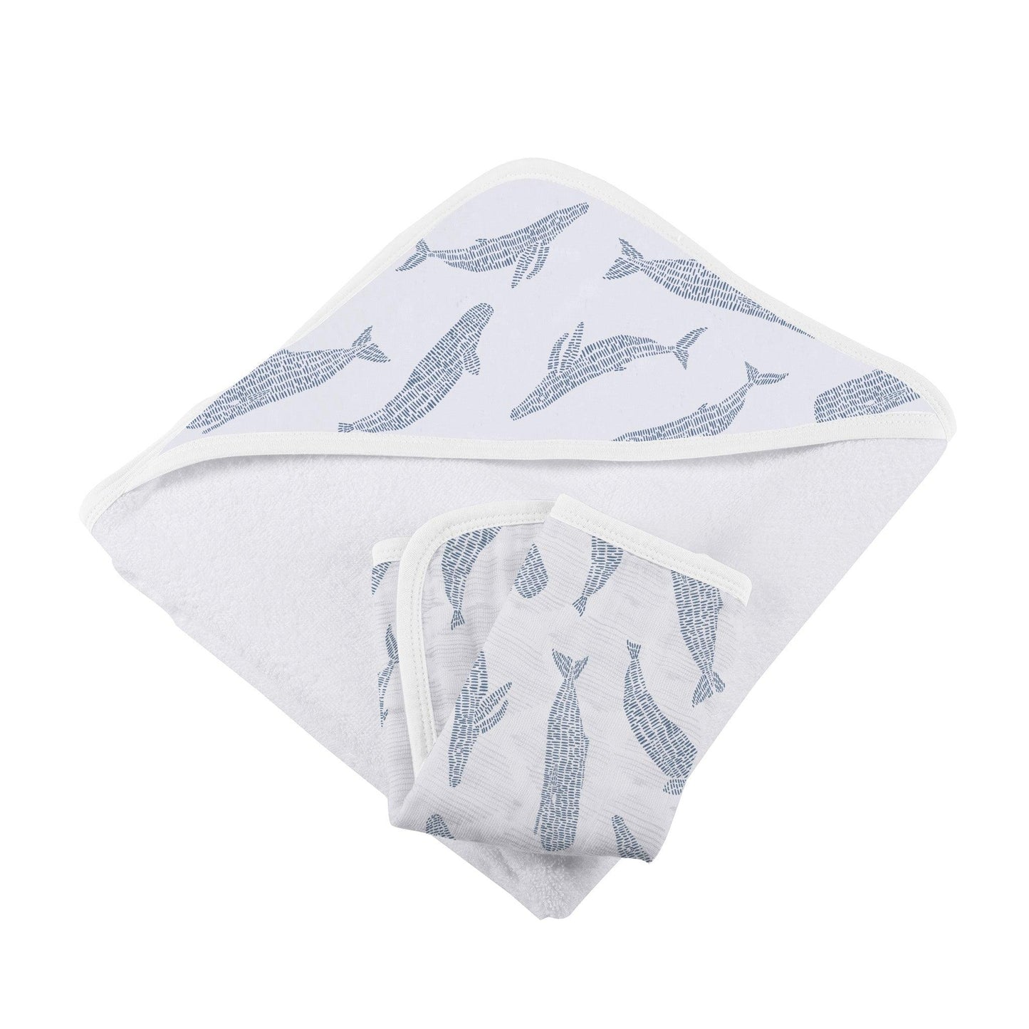 Blue Whale Bamboo Hooded Towel & Washcloth Set – Ultra-Soft & Absorbent - Purekind Living