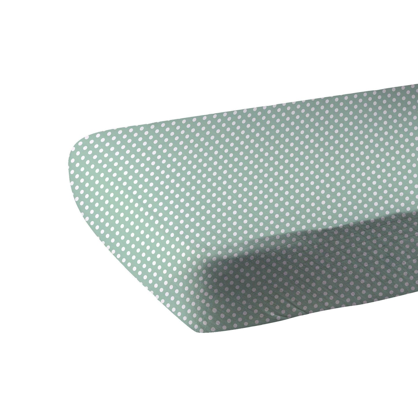Jade Polka Dot Cotton Muslin Crib Sheet – Breathable & Hypoallergenic - Purekind Living