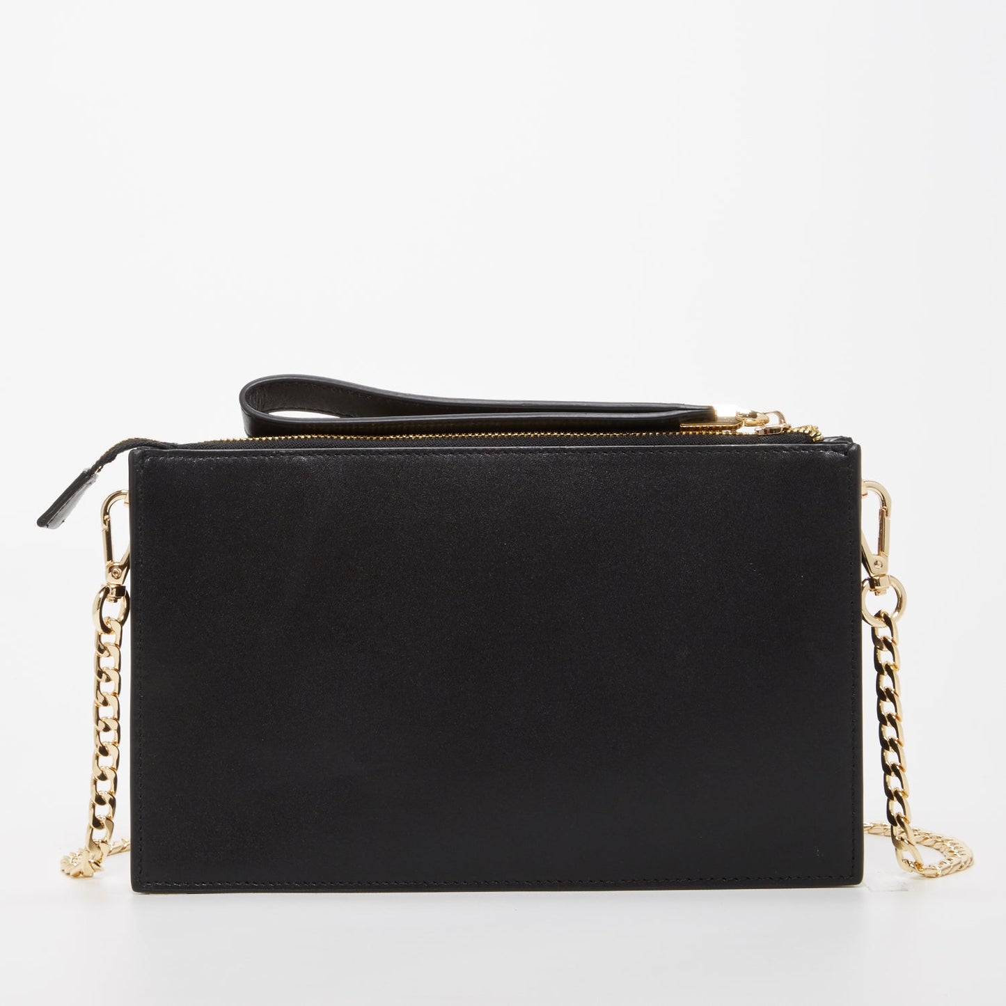 The Austin Convertible Clutch – Black Leather with Gold Studs - PUREKIND