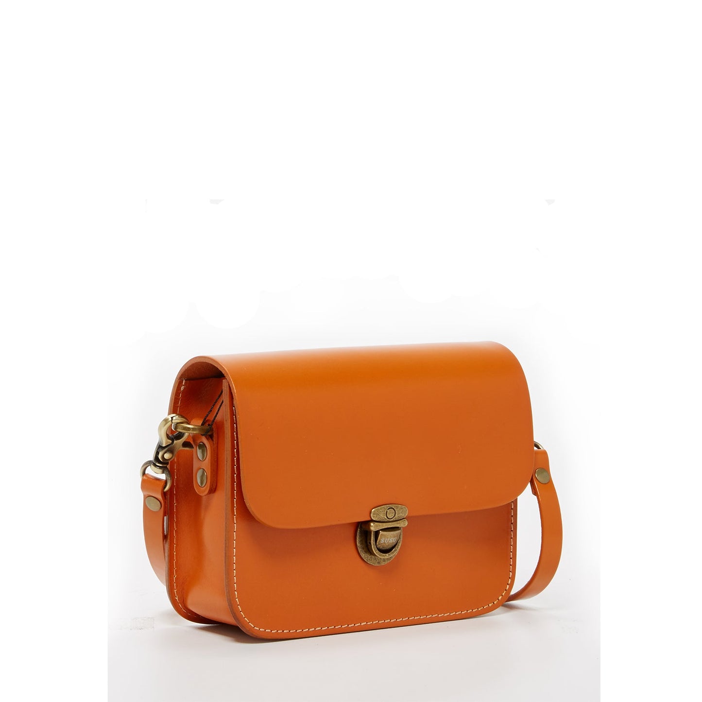 Nanah Cognac Brown Leather Crossbody Bag – Side Angle
