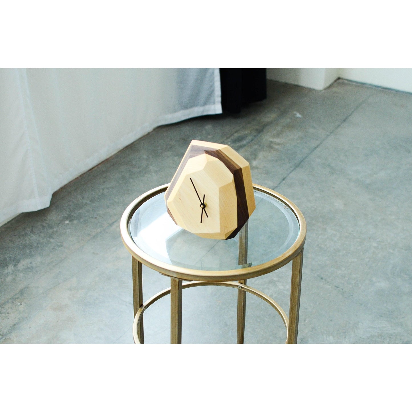 Modern Geometric Wall & Table Clock – Handcrafted Wood Design - Purekind Living