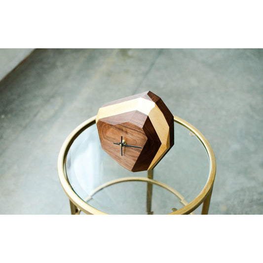 Modern Geometric Wall & Table Clock – Handcrafted Wood Design - Purekind Living