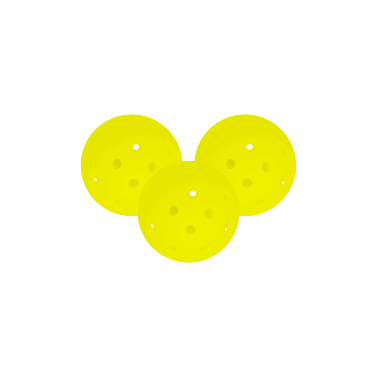 Set of 3 outdoor pickleball balls with 40-hole construction and high-visibility design, ensuring consistent bounce and durability during outdoor play.