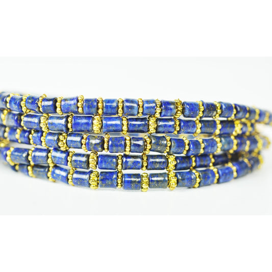 Lapis Lazuli Wrap Bracelet – Convertible Bracelet & Necklace - Purekind Living
