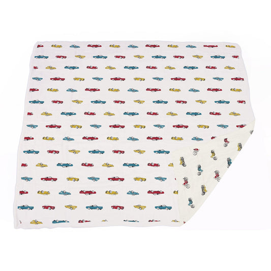 Vintage Muscle Cars & Motorcycles Muslin Blanket – Soft & Breathable - Purekind Living