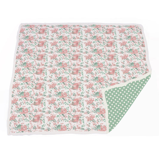 Desert Rose & Jade Polka Dot Muslin Blanket – 100% Natural Cotton - Purekind Living