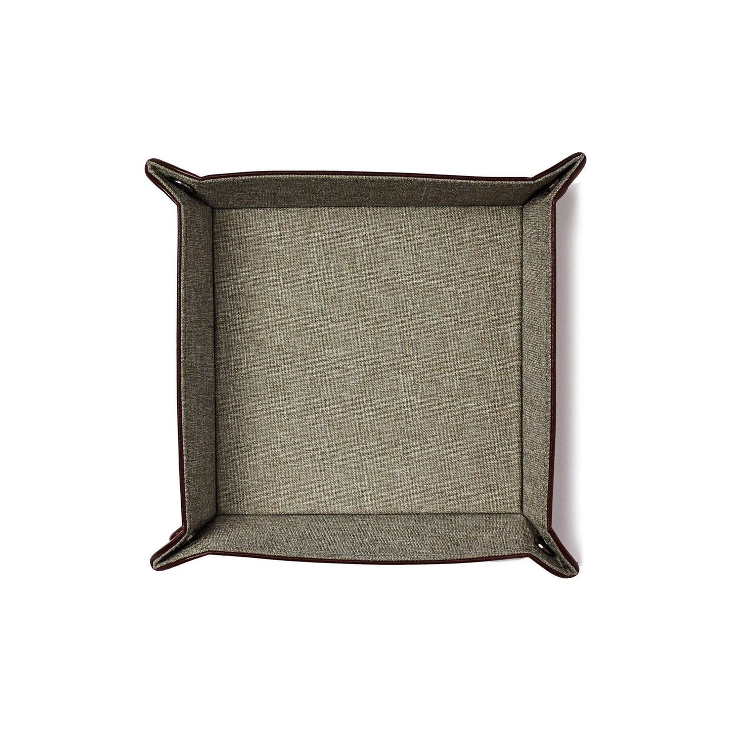 Floyd Foldable Valet Tray – Brown Leather with Lining - Purekind Living