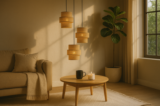 Living room setting for a five senses wellness ritual
