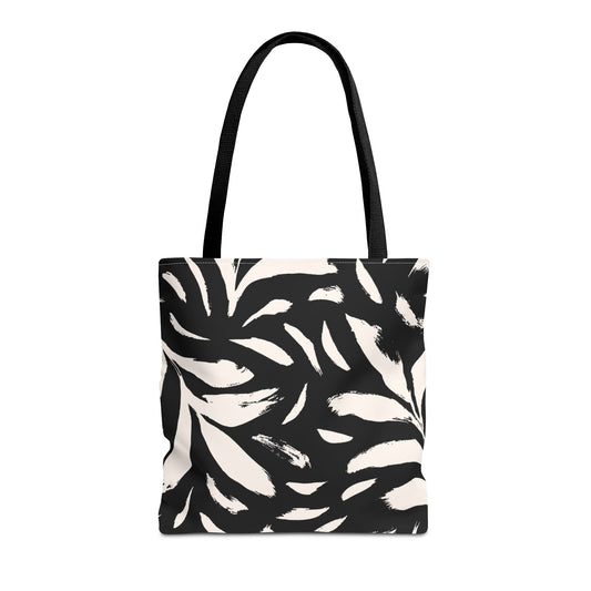 Brushstroke Tote Bag – Black & Cream - PUREKIND