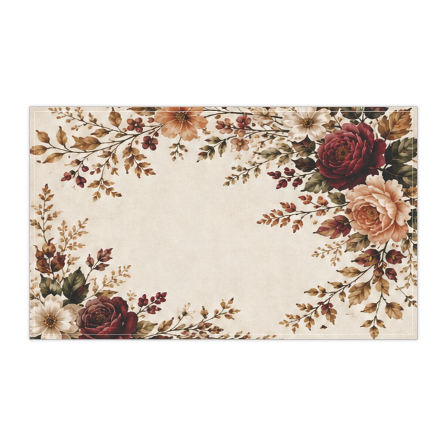 Fall Floral Garden Tea Towel