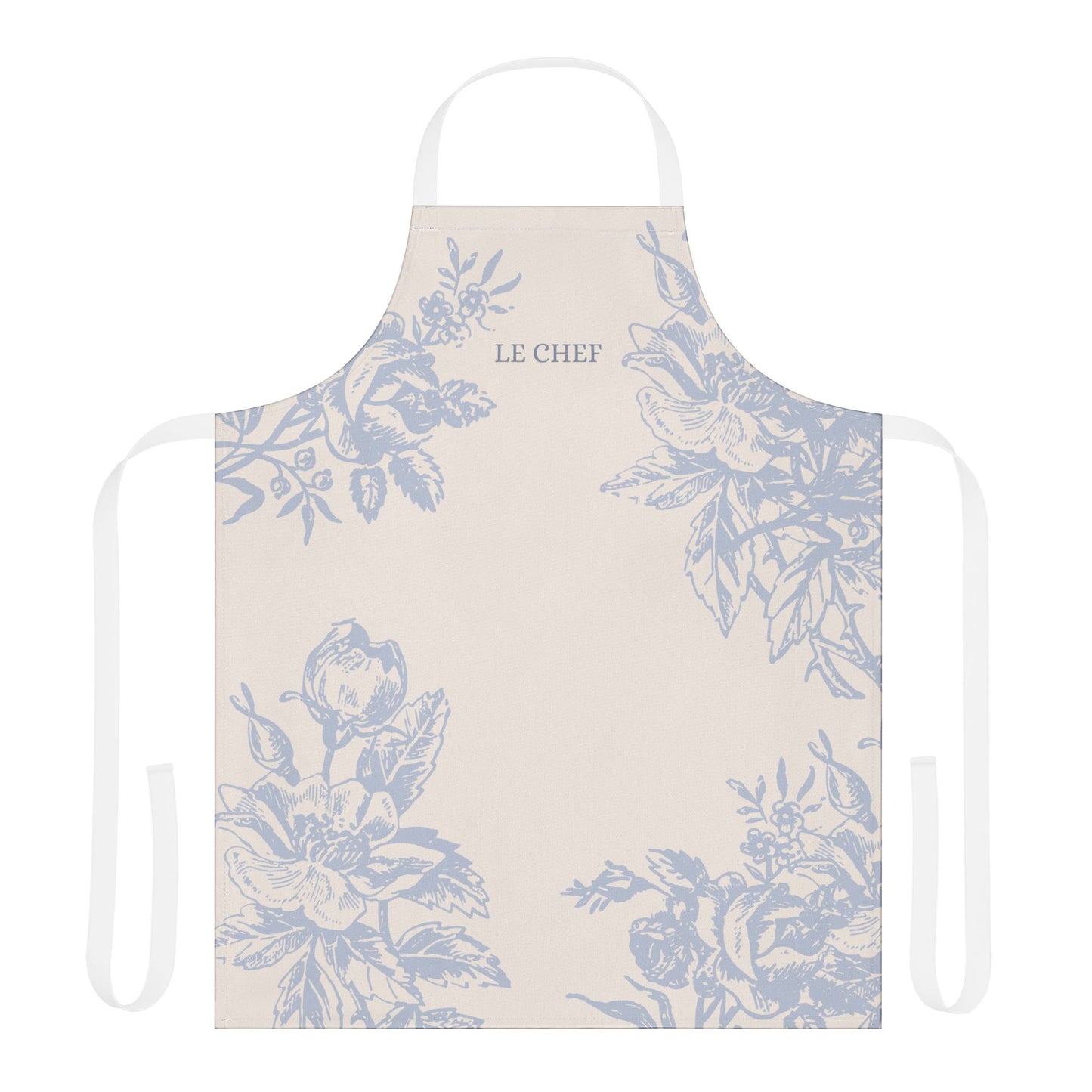 Le Chef Floral Apron — Blue Vintage Flower Kitchen Apron - PUREKIND