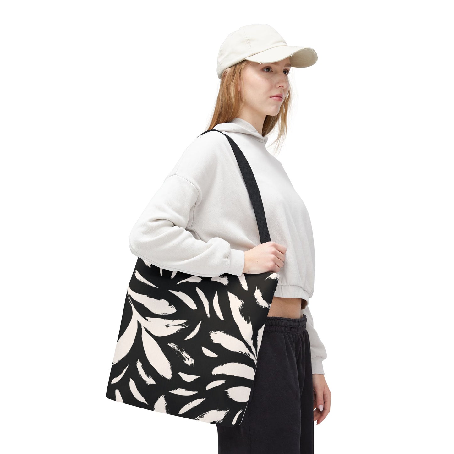 Brushstroke Tote Bag – Black & Cream - PUREKIND