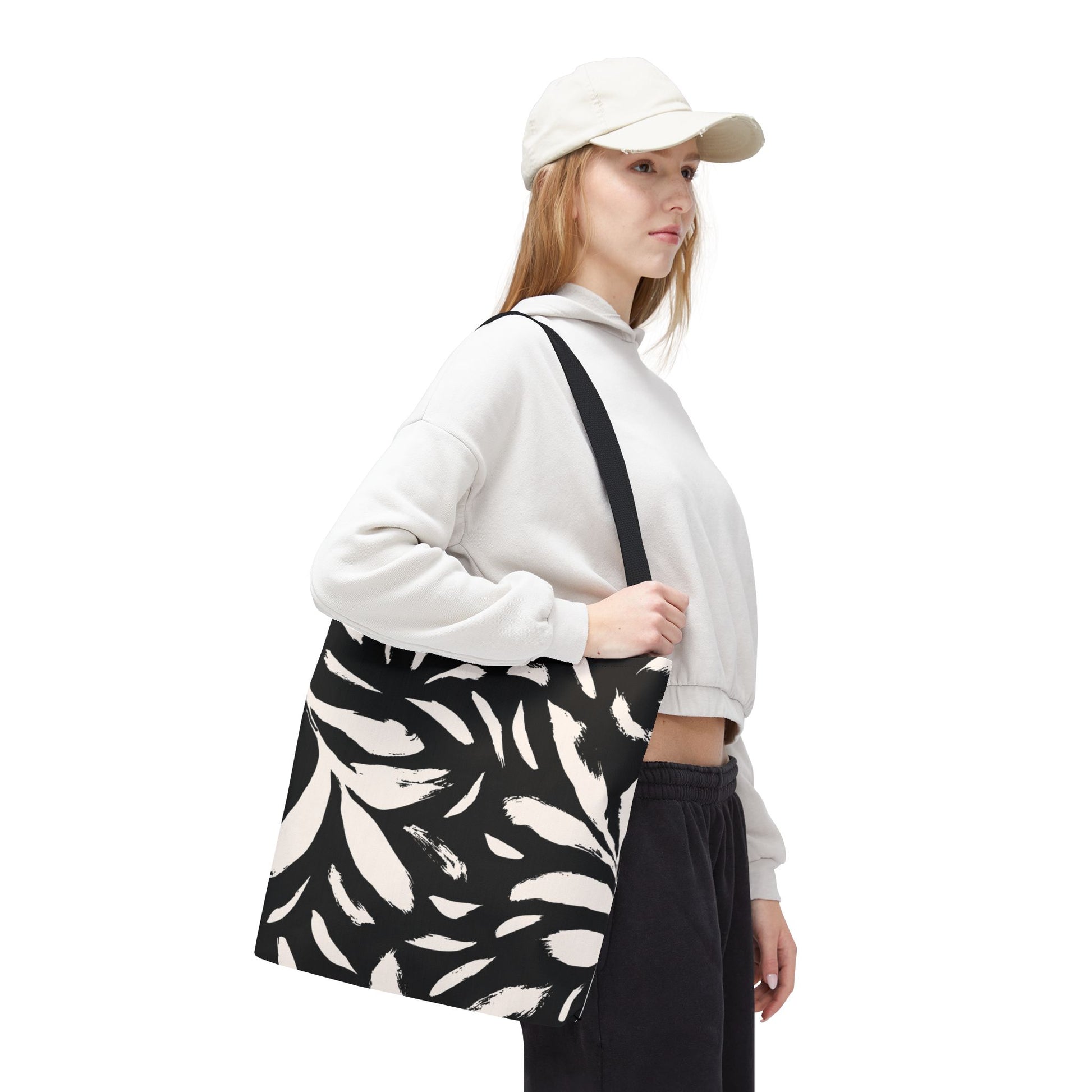 Brushstroke Tote Bag – Black & Cream - PUREKIND