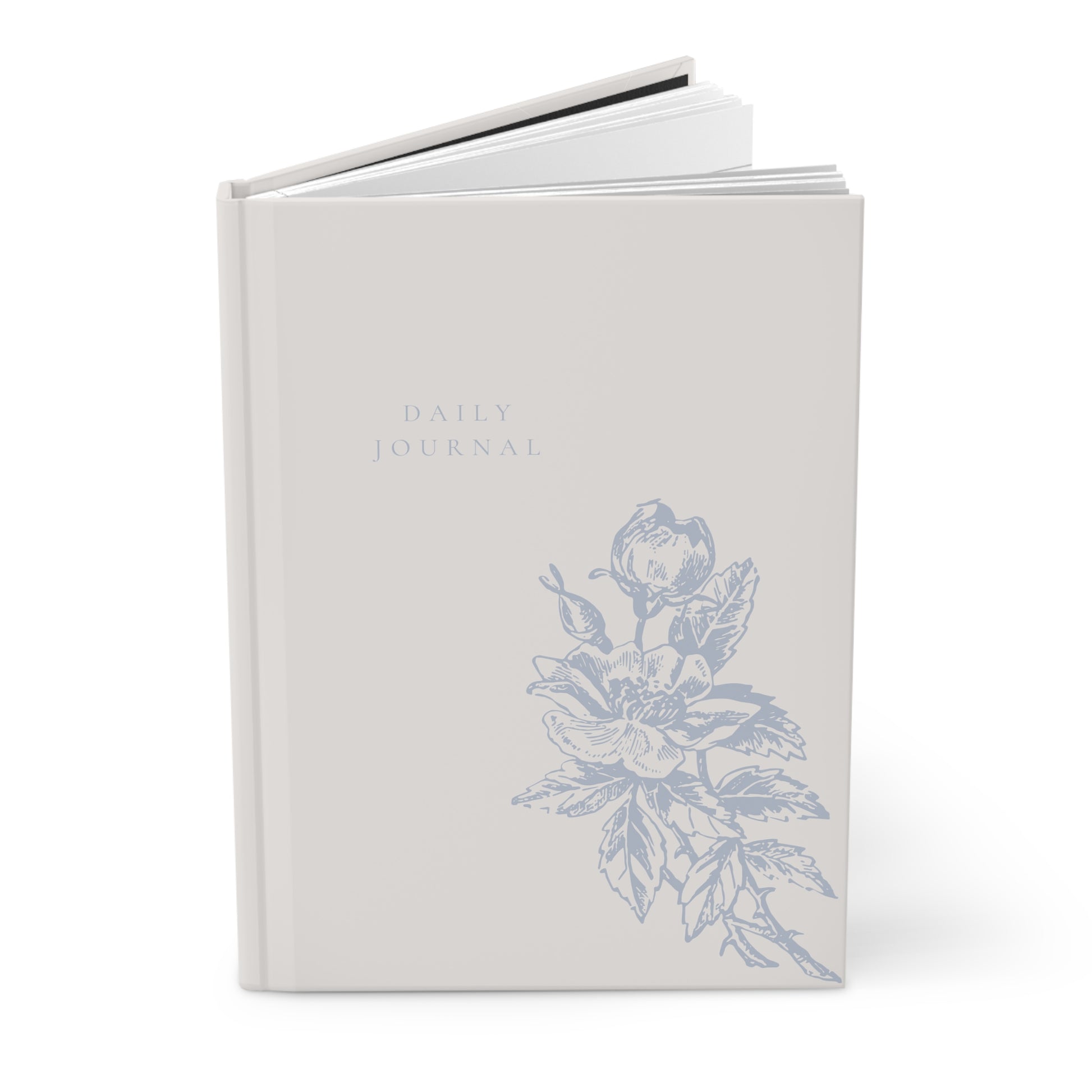 Daily Floral Hardcover Journal — Soft Neutral Matte Notebook for Mindful Planning - PUREKIND
