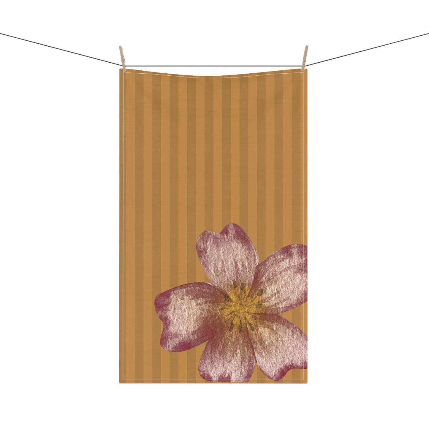 Ochre Flower Tea Towel