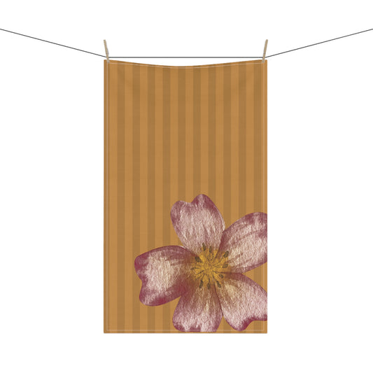 Ochre Flower Tea Towel