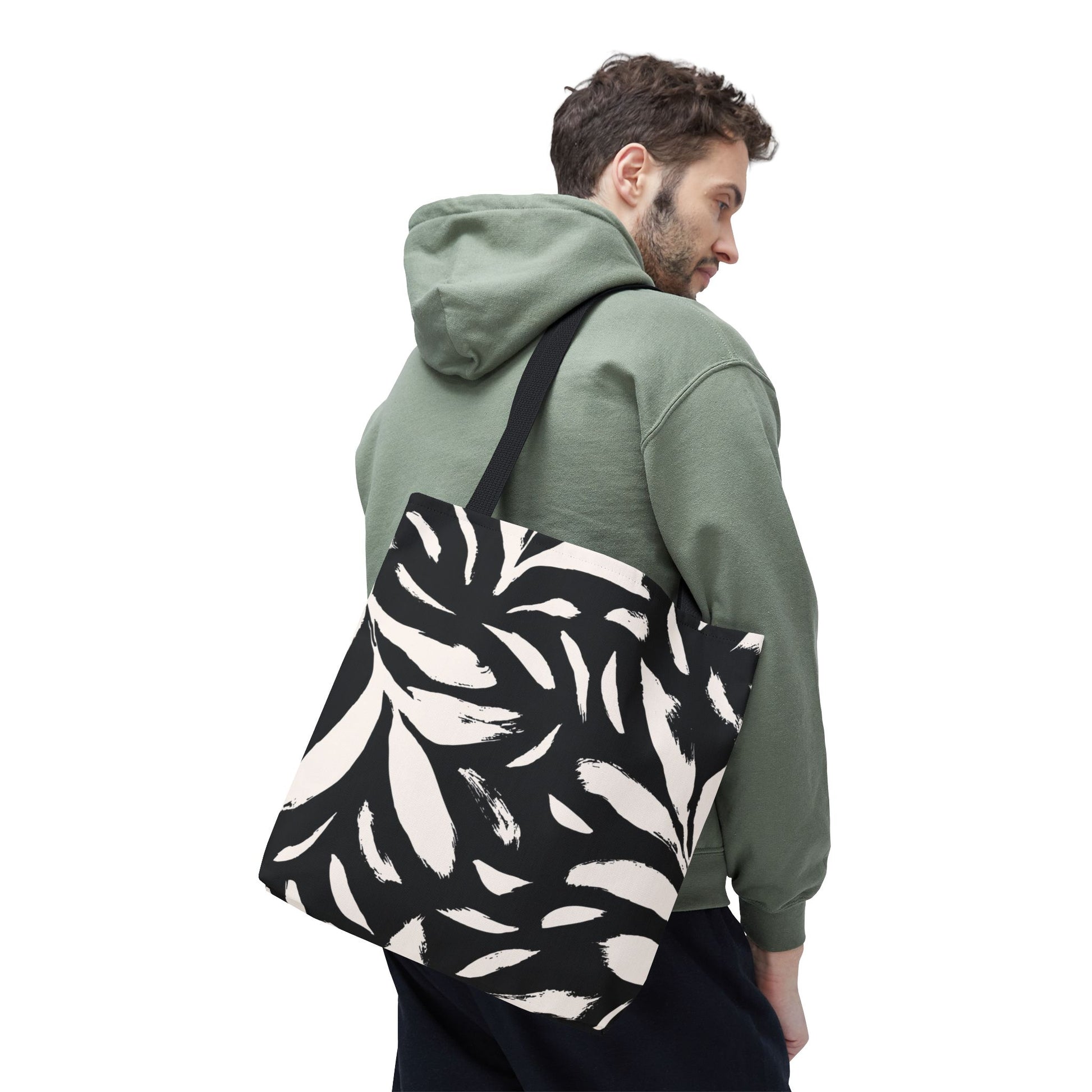 Brushstroke Tote Bag – Black & Cream - PUREKIND