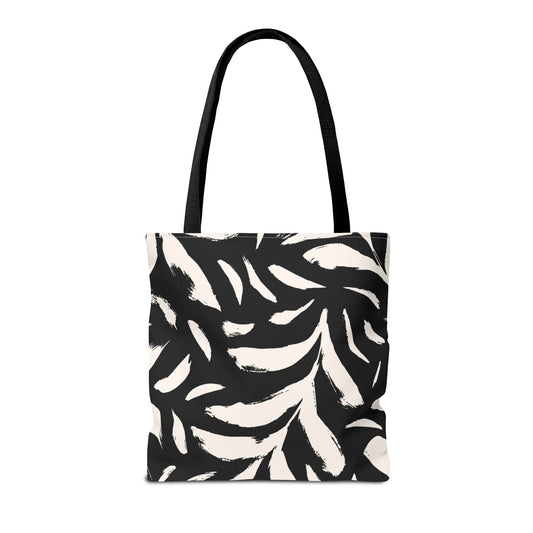 Brushstroke Tote Bag – Black & Cream - PUREKIND