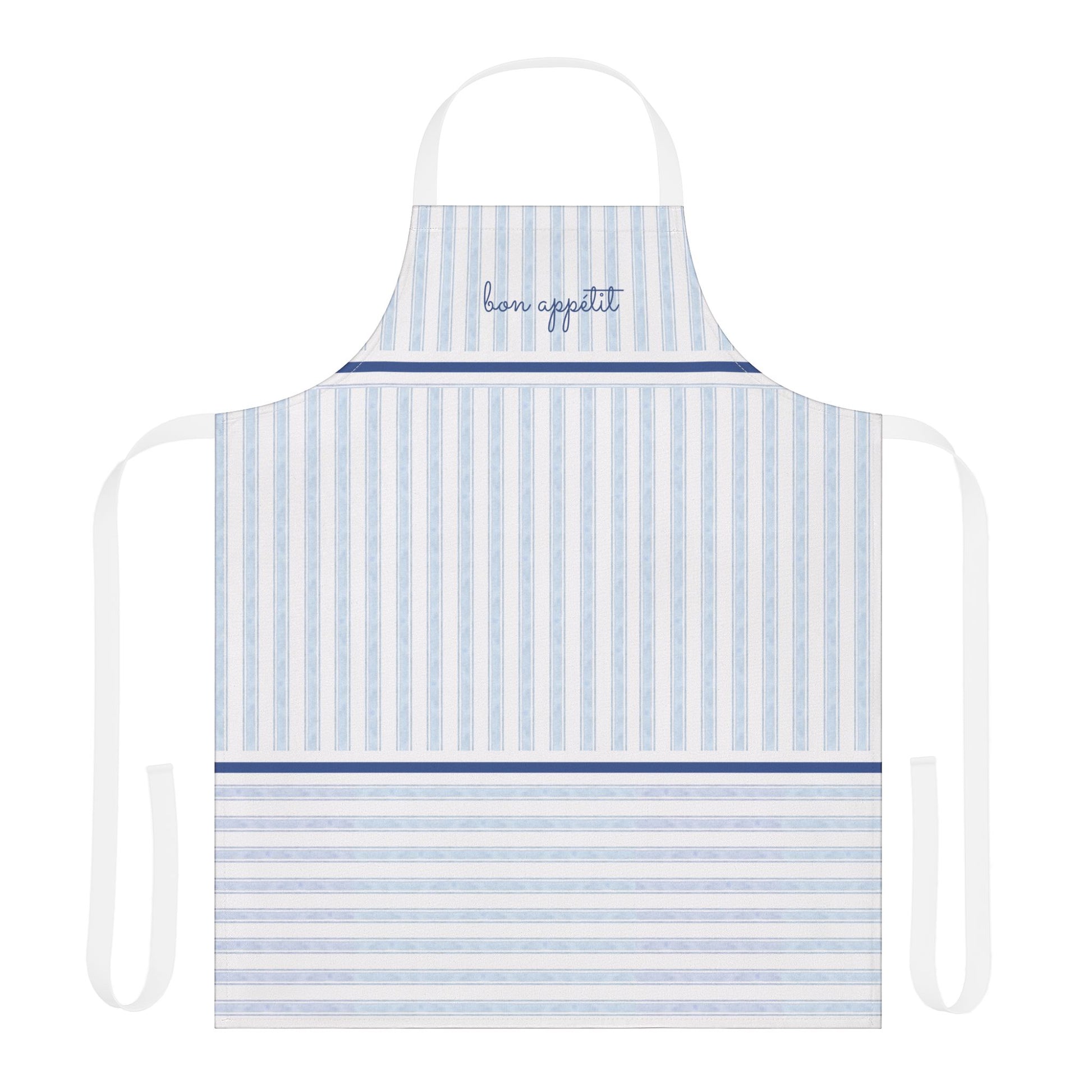 Bon Appétit Blue Striped Apron — French Farmhouse Cotton Cooking & Baking Apron - PUREKIND