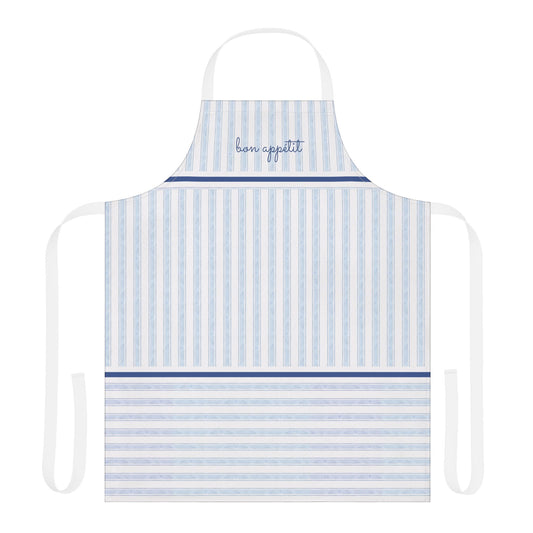 Bon Appétit Blue Striped Apron — French Farmhouse Cotton Cooking & Baking Apron - PUREKIND