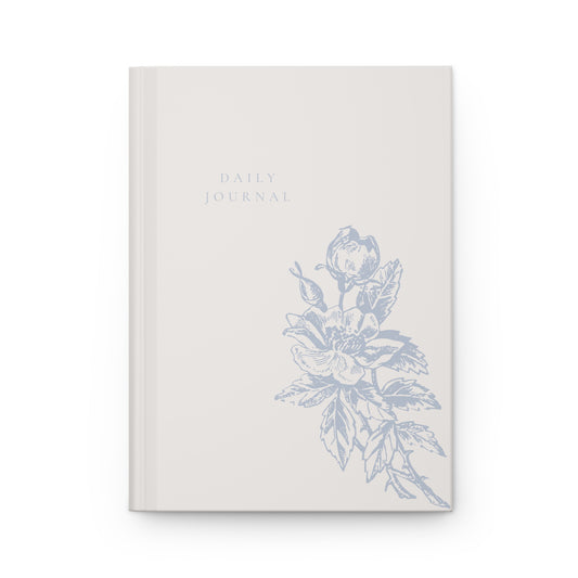 Daily Floral Hardcover Journal — Soft Neutral Matte Notebook for Mindful Planning - PUREKIND