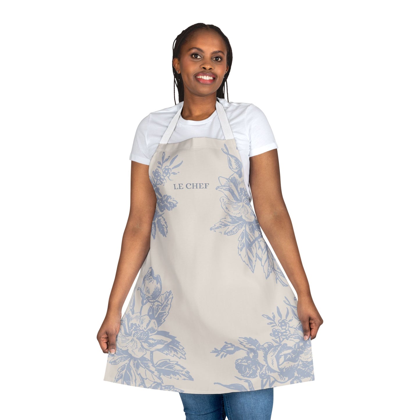 Le Chef Floral Apron — Blue Vintage Flower Kitchen Apron - PUREKIND