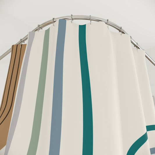 Modern Boho Shower Curtain – Mid-Century Arch Design - PUREKIND