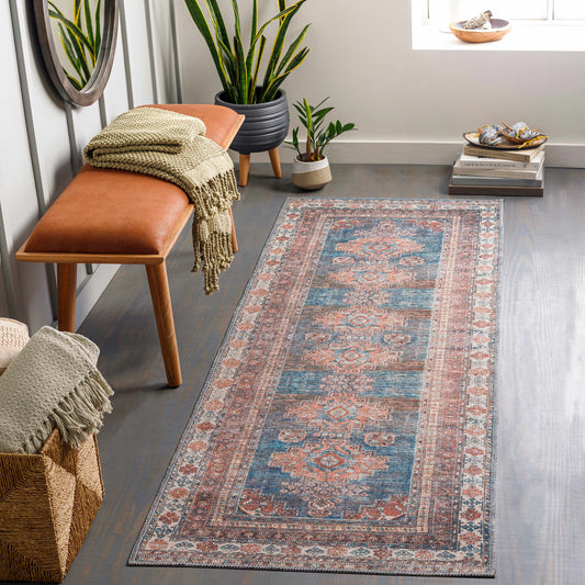 Baltinglass runner rug styled in hallway