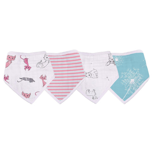 Dandelions Bamboo Bandana Bibs – 4-Pack, Absorbent & Eco-Friendly - Purekind Living