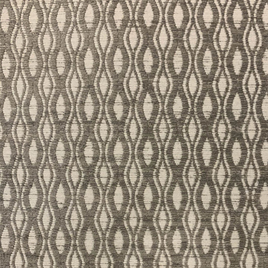 Textured fabric pattern with wavy lines in brown and beige.