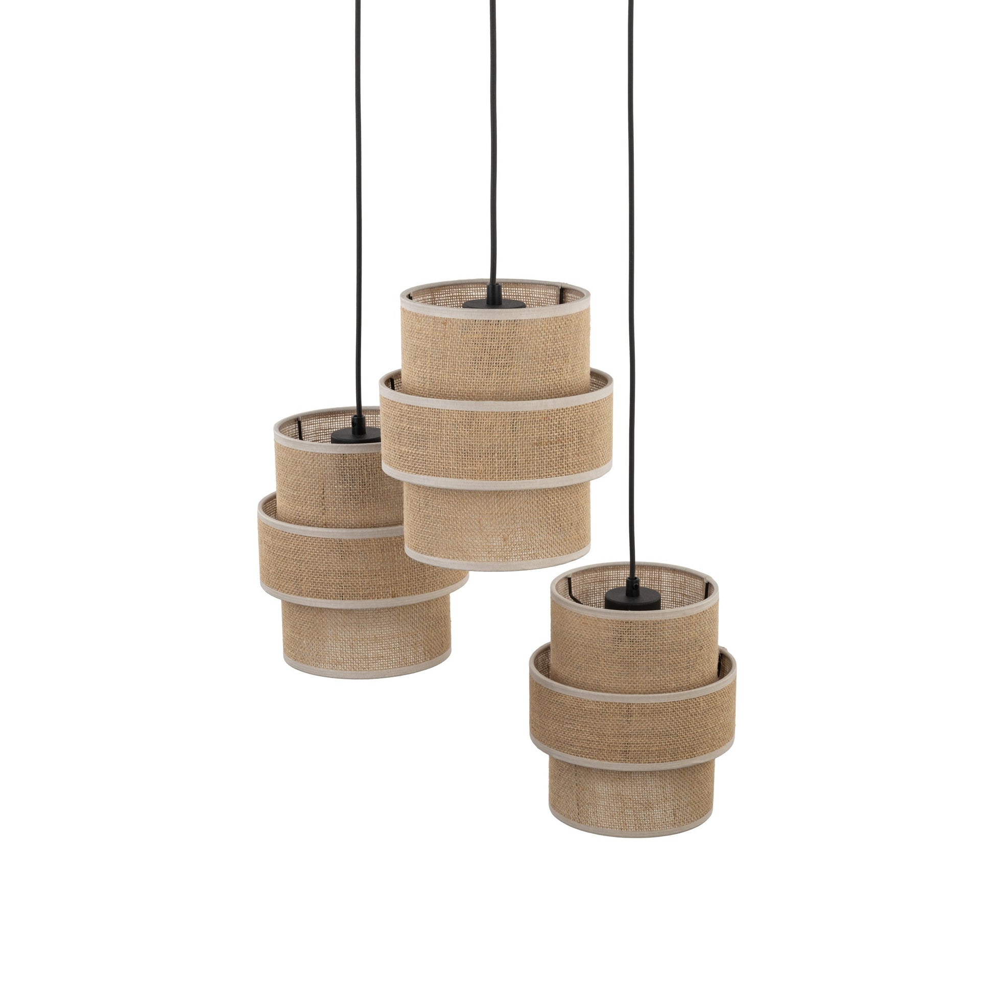Side profile of CALISTO JUTE lamp with tiered design