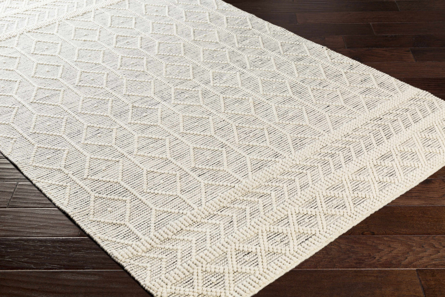 Close-up of Carolina Rug’s high-low woven texture