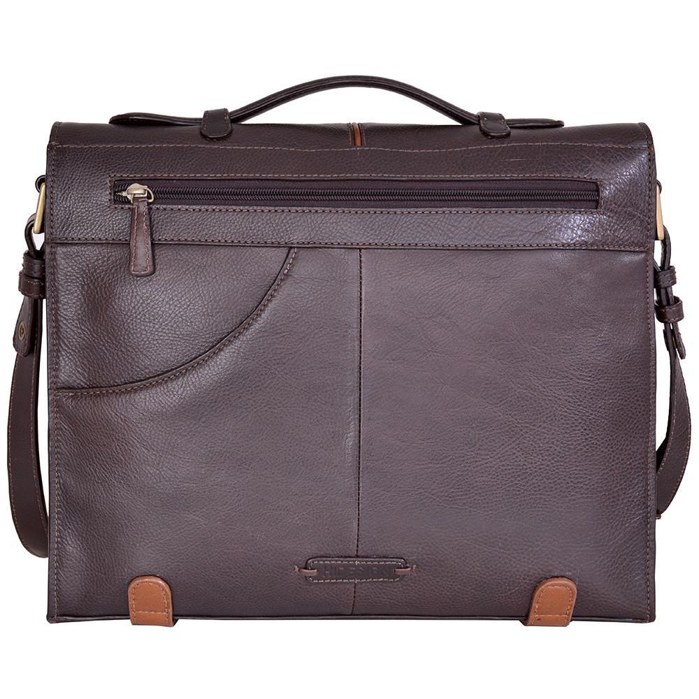 Hidesign Eton Leather Laptop Briefcase – 15” Brown Business Bag - Purekind Living