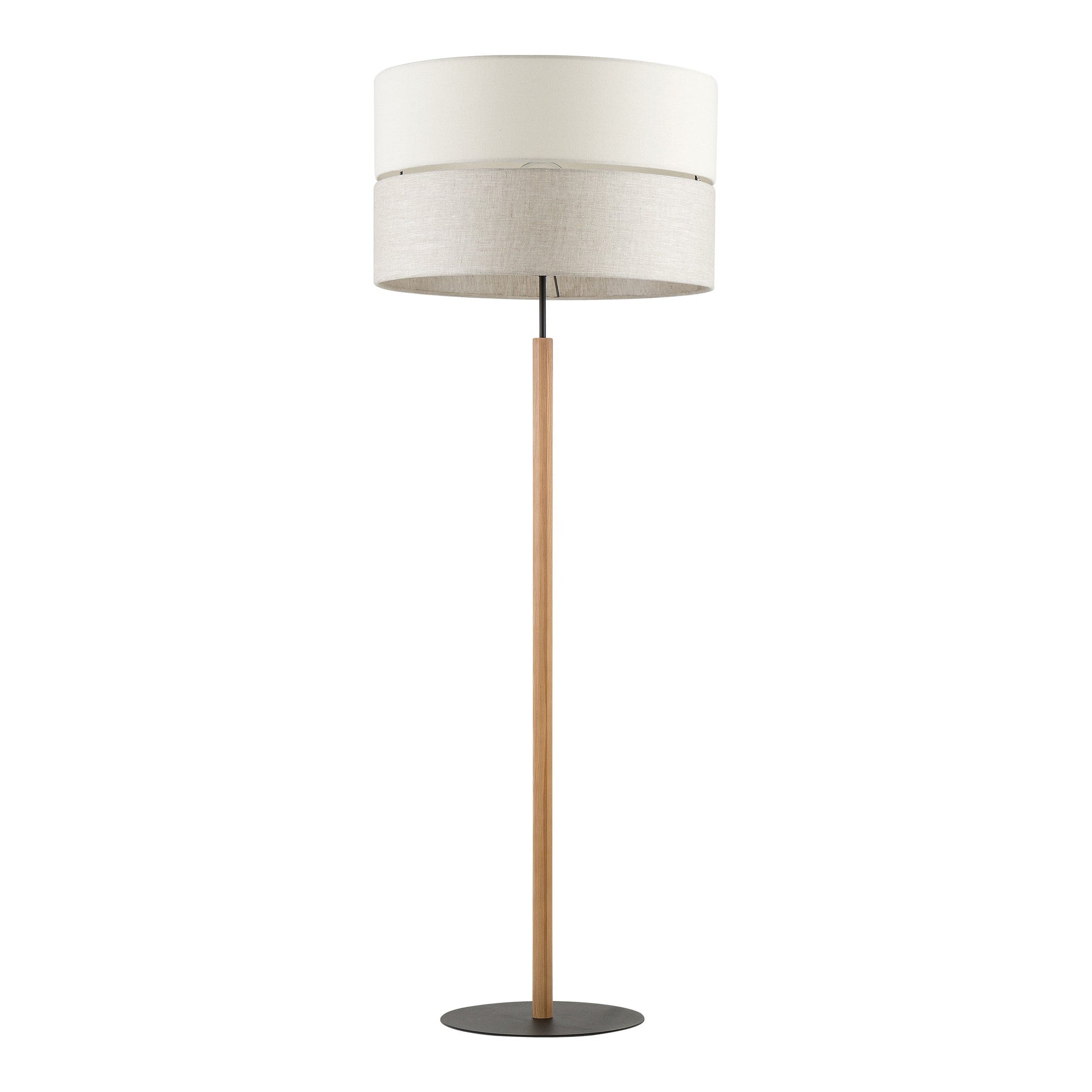 Minimalist ECO floor lamp with wooden frame and fabric lampshade
