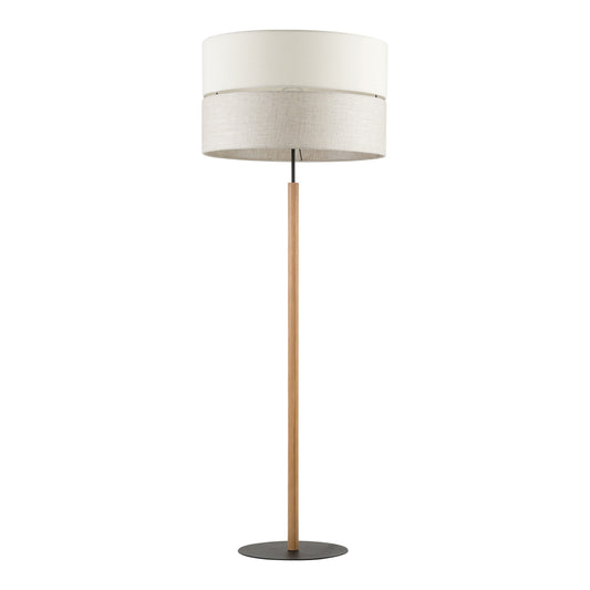 Minimalist ECO floor lamp with wooden frame and fabric lampshade