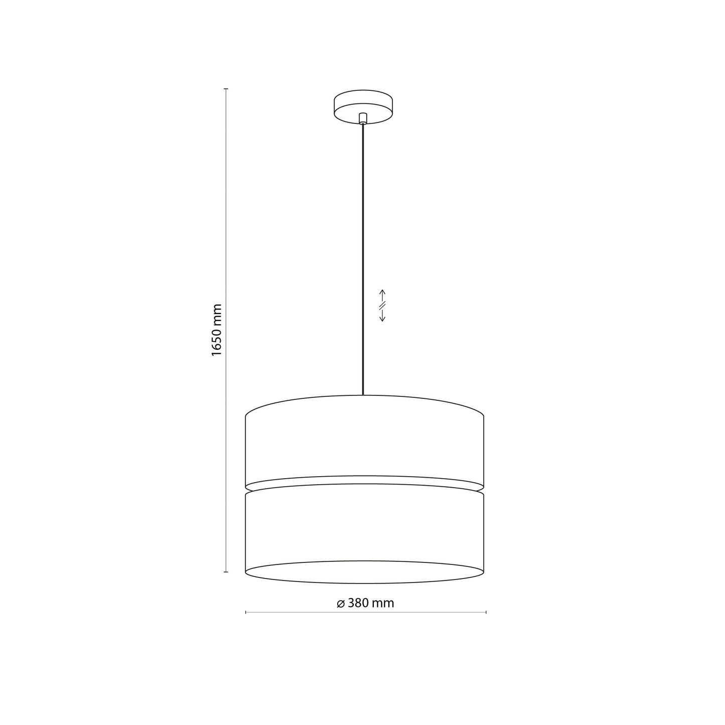 ECO Scandinavian pendant light dimensions diagram

