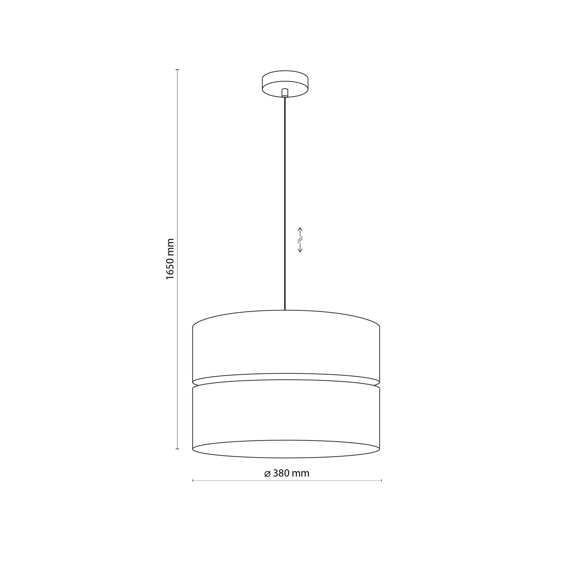 ECO Scandinavian pendant light dimensions diagram

